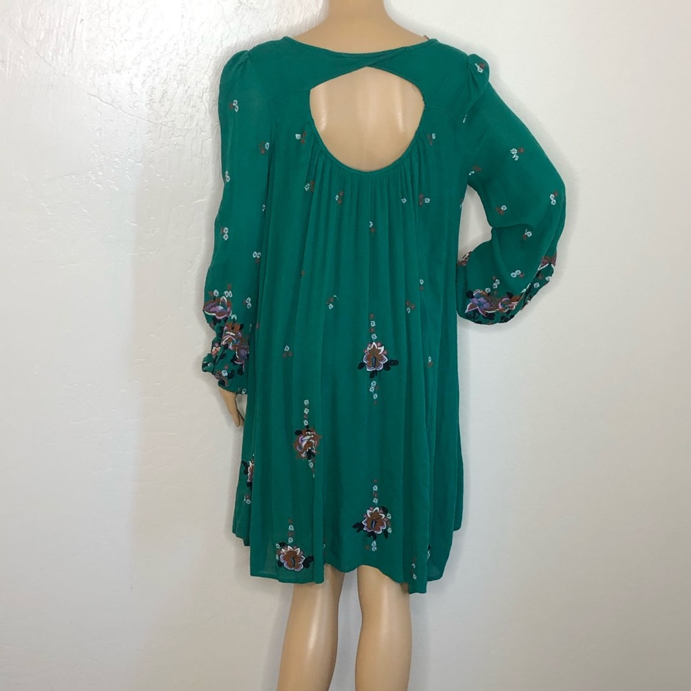 Free People Oxford Green Embroidered Dress - Picture 5 of 8